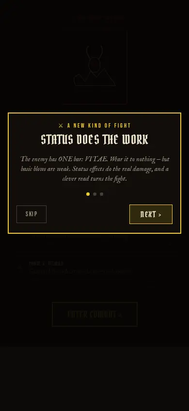 The combat encounter screen before the change: a direct owner report (