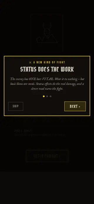 The combat encounter screen after the change: tightened the combat board's hit-zone spacing and softened the card-reveal timing on phone widths.